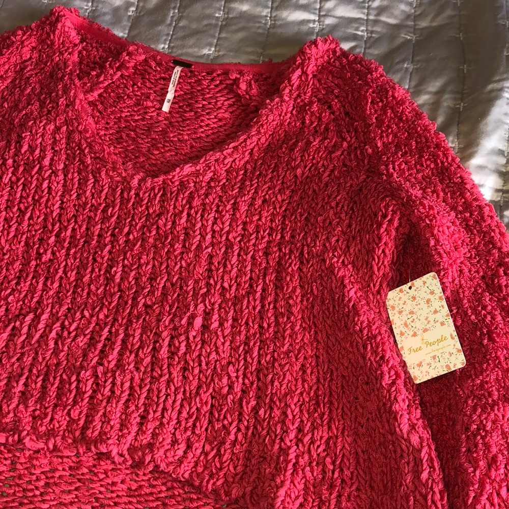 Hot Pink Free People Sweater
